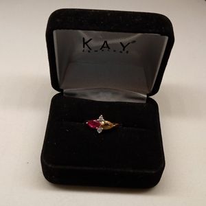 Garnet Citrine Diamond Tennessee Whiskey ring